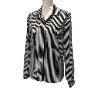 Notations Women's Tailored Striped Button Up Top Size 10